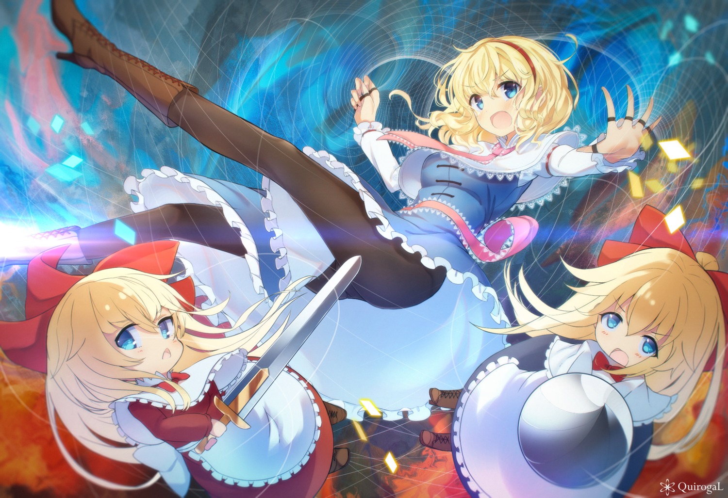alice_margatroid, heels, nasuno_chiyo, pantyhose, shanghai_doll, sword, touhou