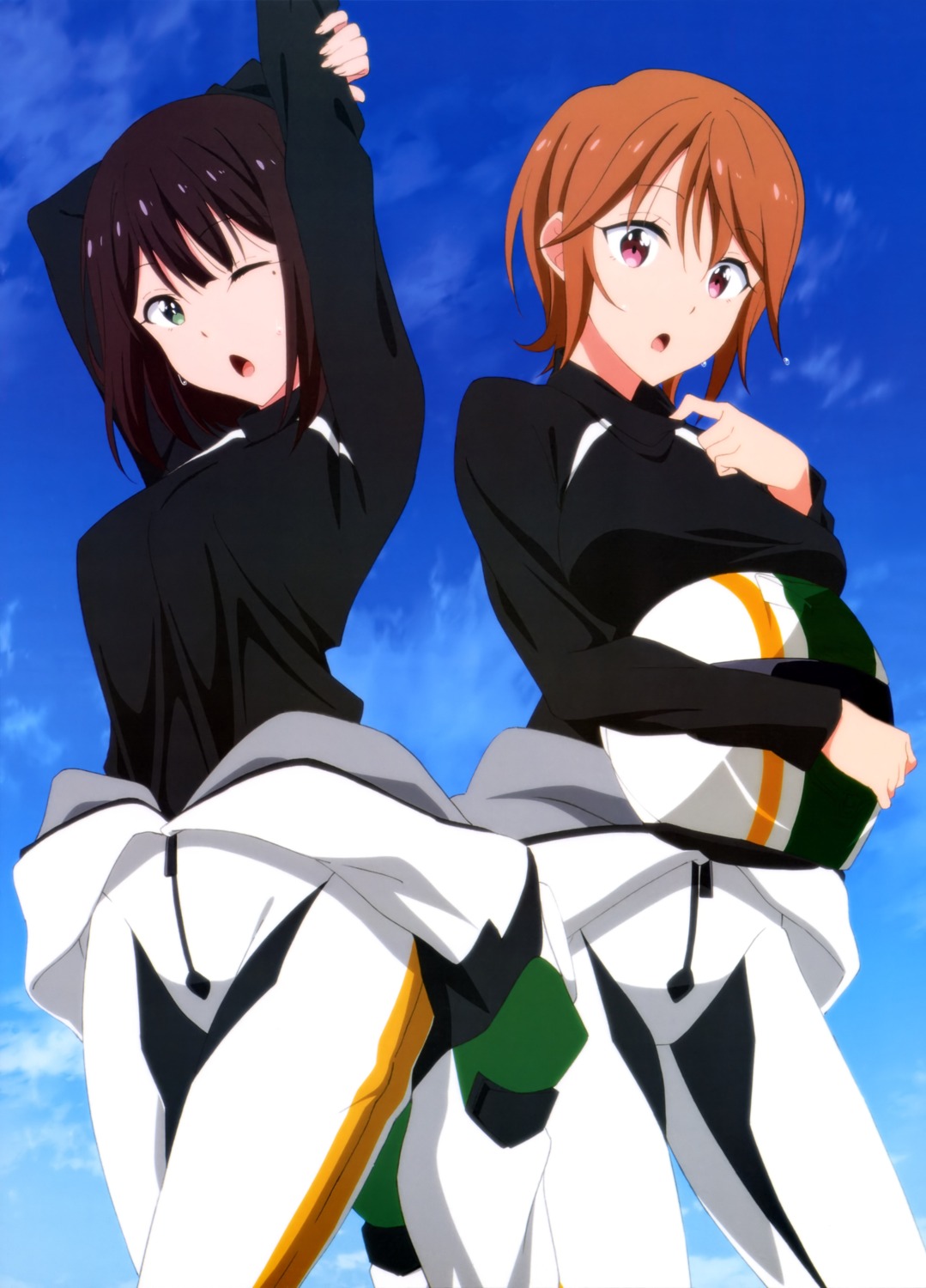 bodysuit, meguro_megumi, miyata_yuri, twocar