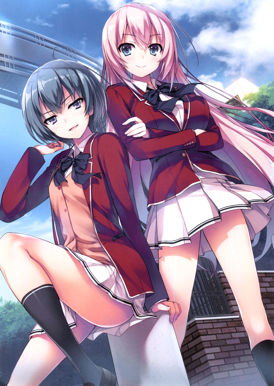 ibuki_mio, ichinose_honami, seifuku, tomose_shunsaku, youkoso_jitsuryoku_shijou_shugi_no_kyoushitsu_e
