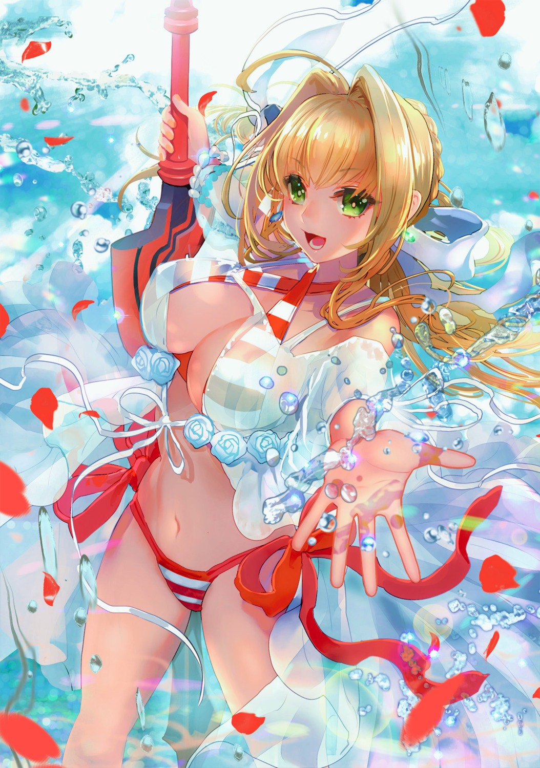 bikini, cleavage, fate/grand_order, nero_claudius_(fate), see_through, shutsuri, swimsuits, sword