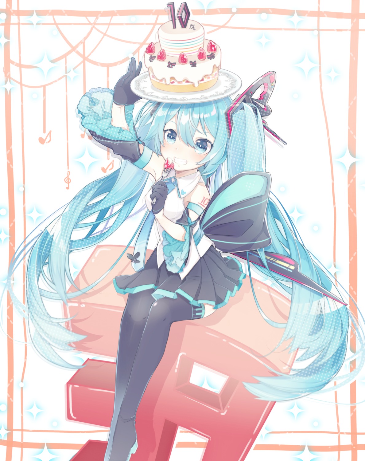 chuuko_anpu, hatsune_miku, tattoo, thighhighs, vocaloid