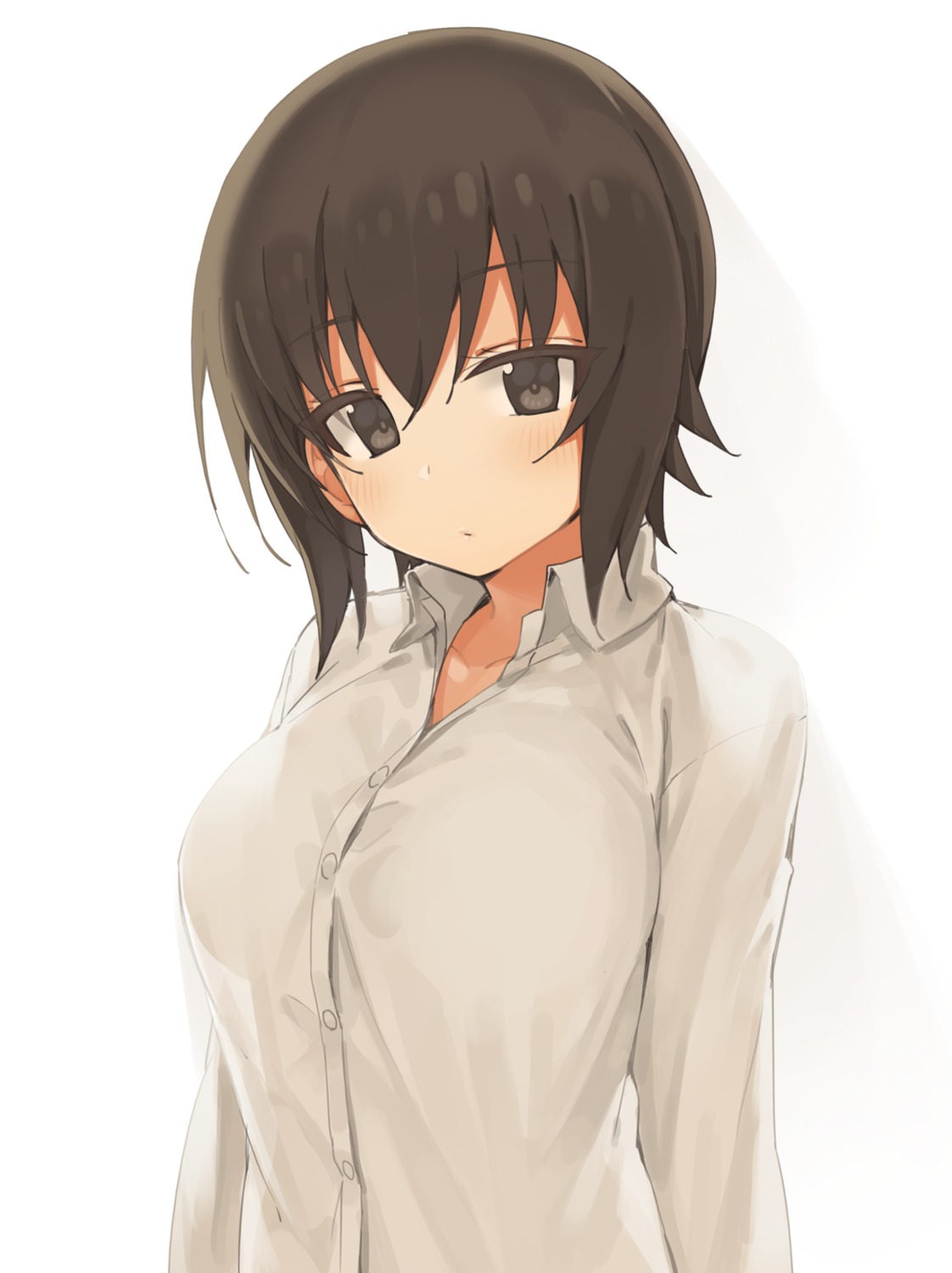 dress_shirt, girls_und_panzer, nishizumi_maho, seramikku