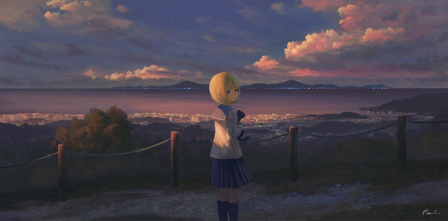 feel_(nasitaki), landscape, neko, seifuku