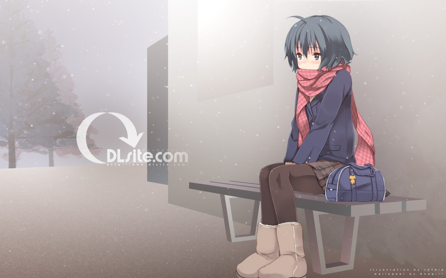 dlsite.com, pantyhose, refeia, seifuku, wallpaper