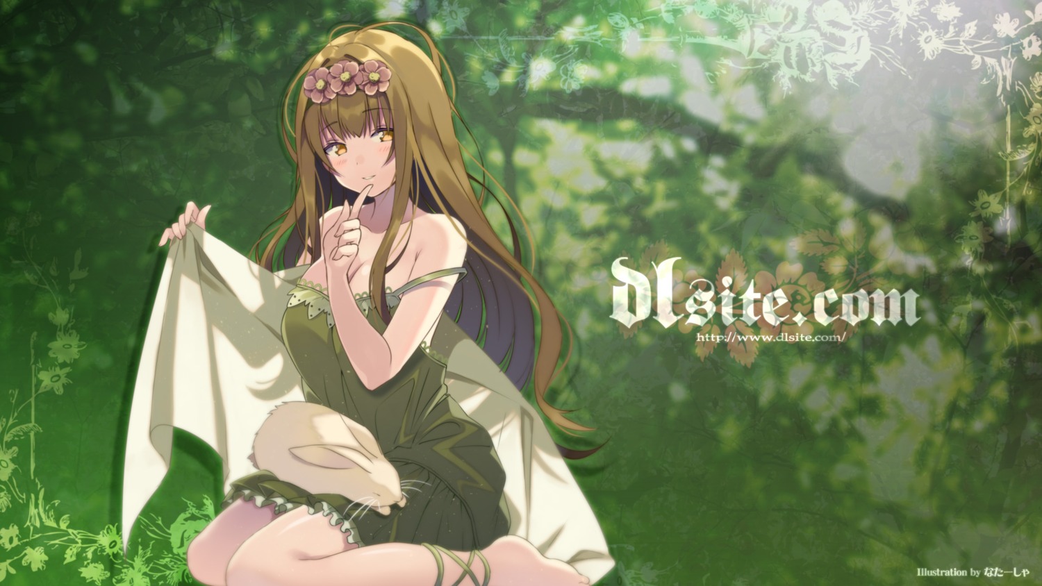 cleavage, dlsite.com, dress, natasha_(pommier), wallpaper