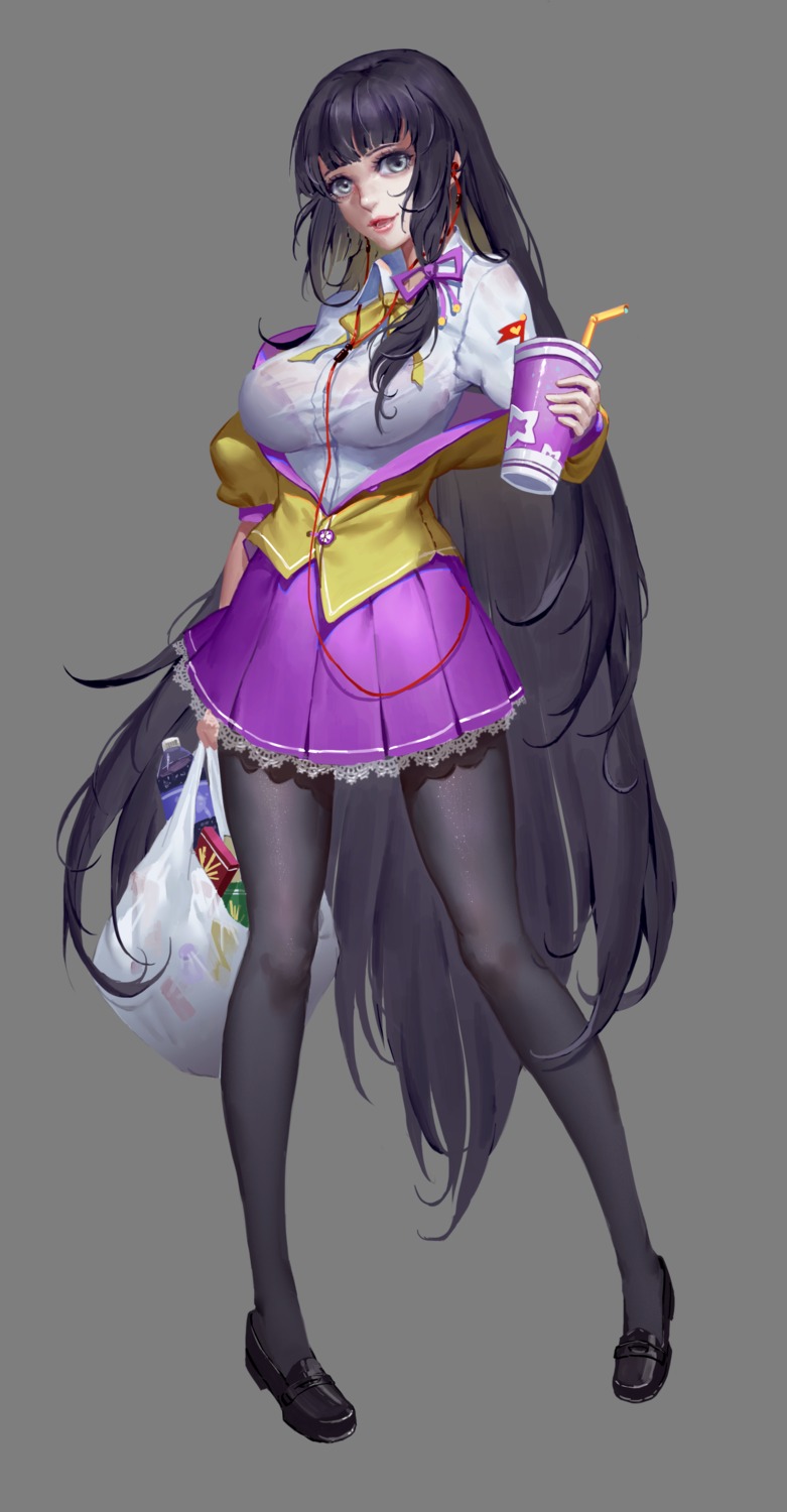 bra, itoucon, pantyhose, see_through, seifuku, transparent_png