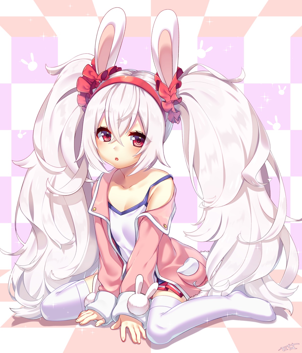 animal_ears, azur_lane, bunny_ears, laffey_(azur_lane), sakura_chiyo_(konachi000), thighhighs