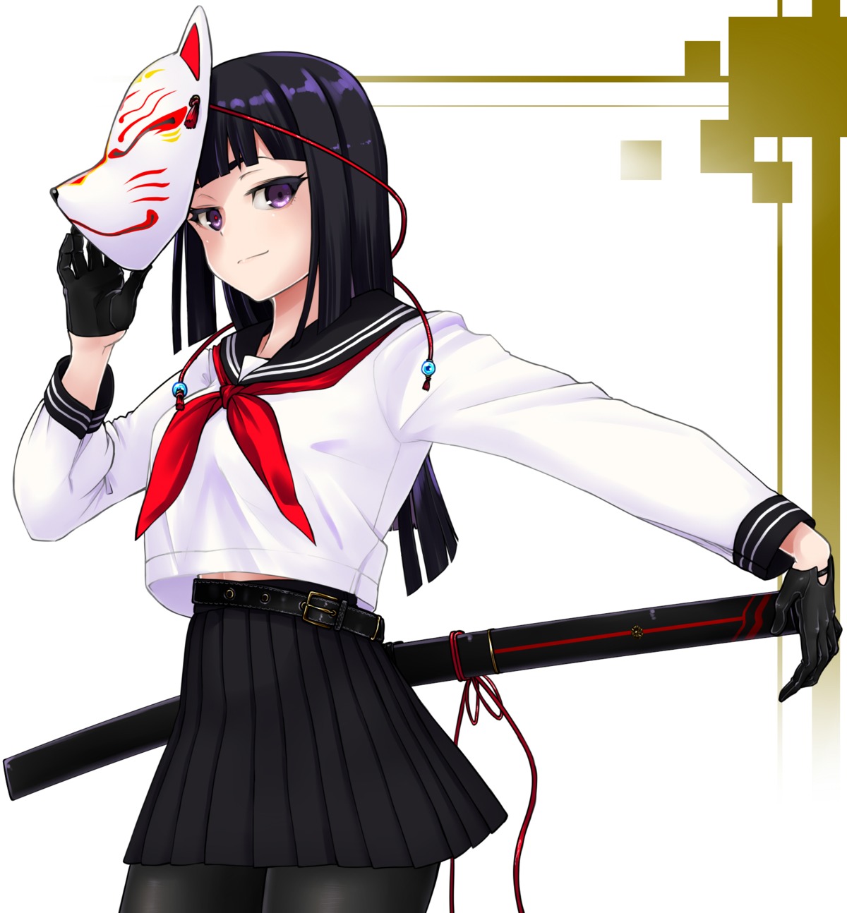 haiiro_gundan, pantyhose, seifuku, sword