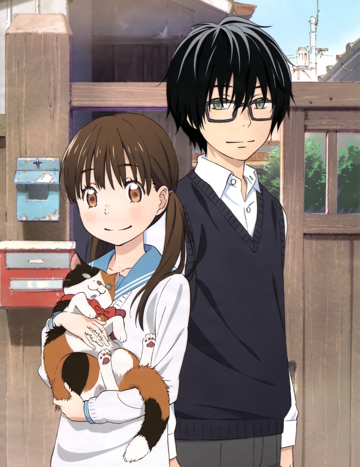 kawamoto_hinata, kiriyama_rei, megane, sangatsu_no_lion, seifuku, sweater