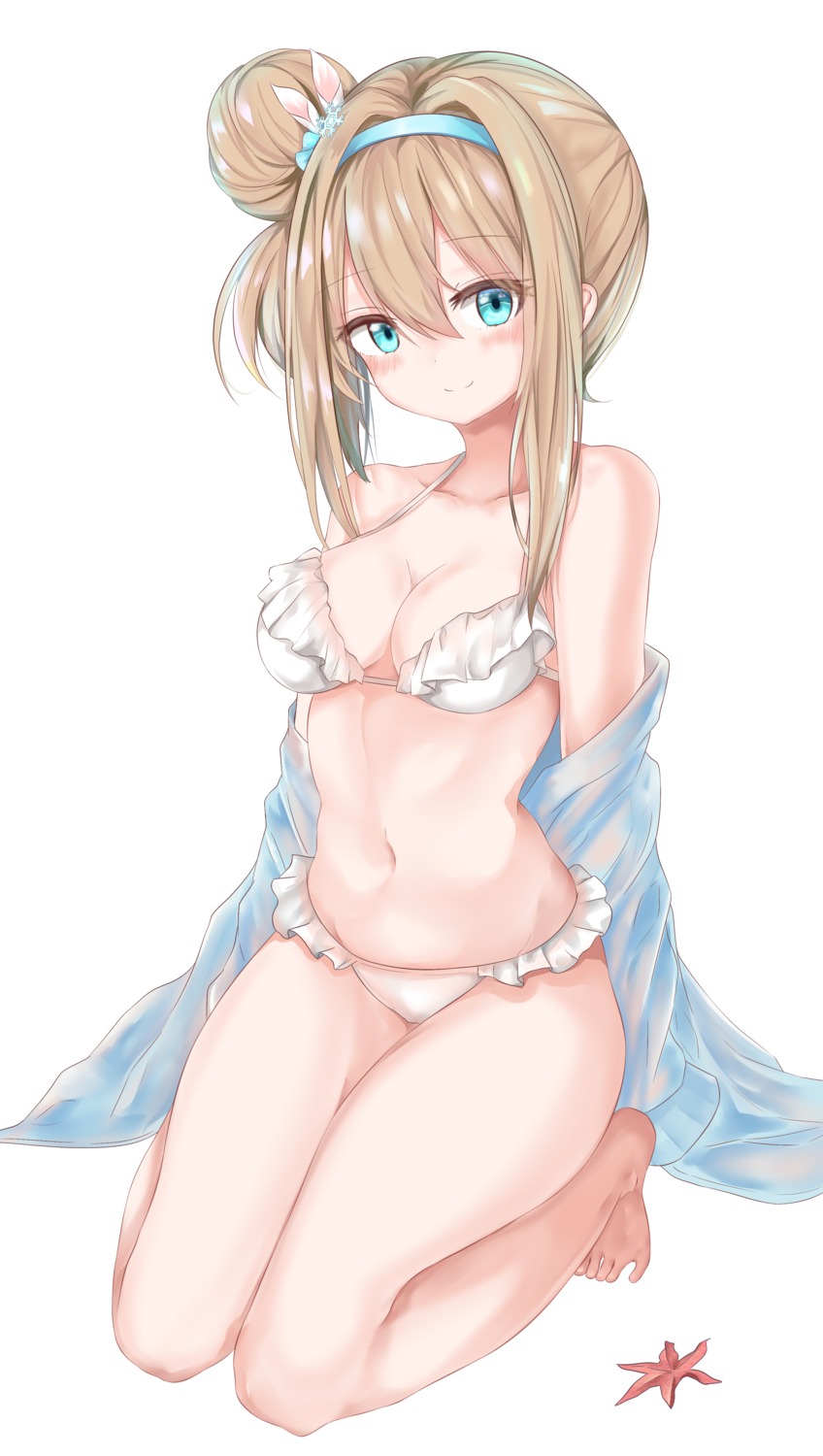 bikini, cleavage, girls_frontline, jutaku, open_shirt, suomi_kp31_(girls_frontline), swimsuits