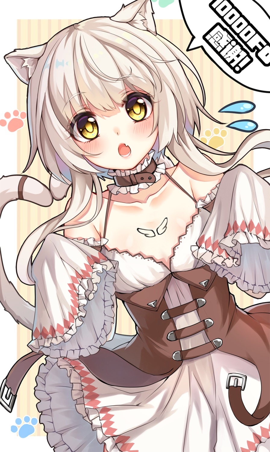 animal_ears, dress, hasu_(velicia), nekomimi, tail, zhanjianshaonv