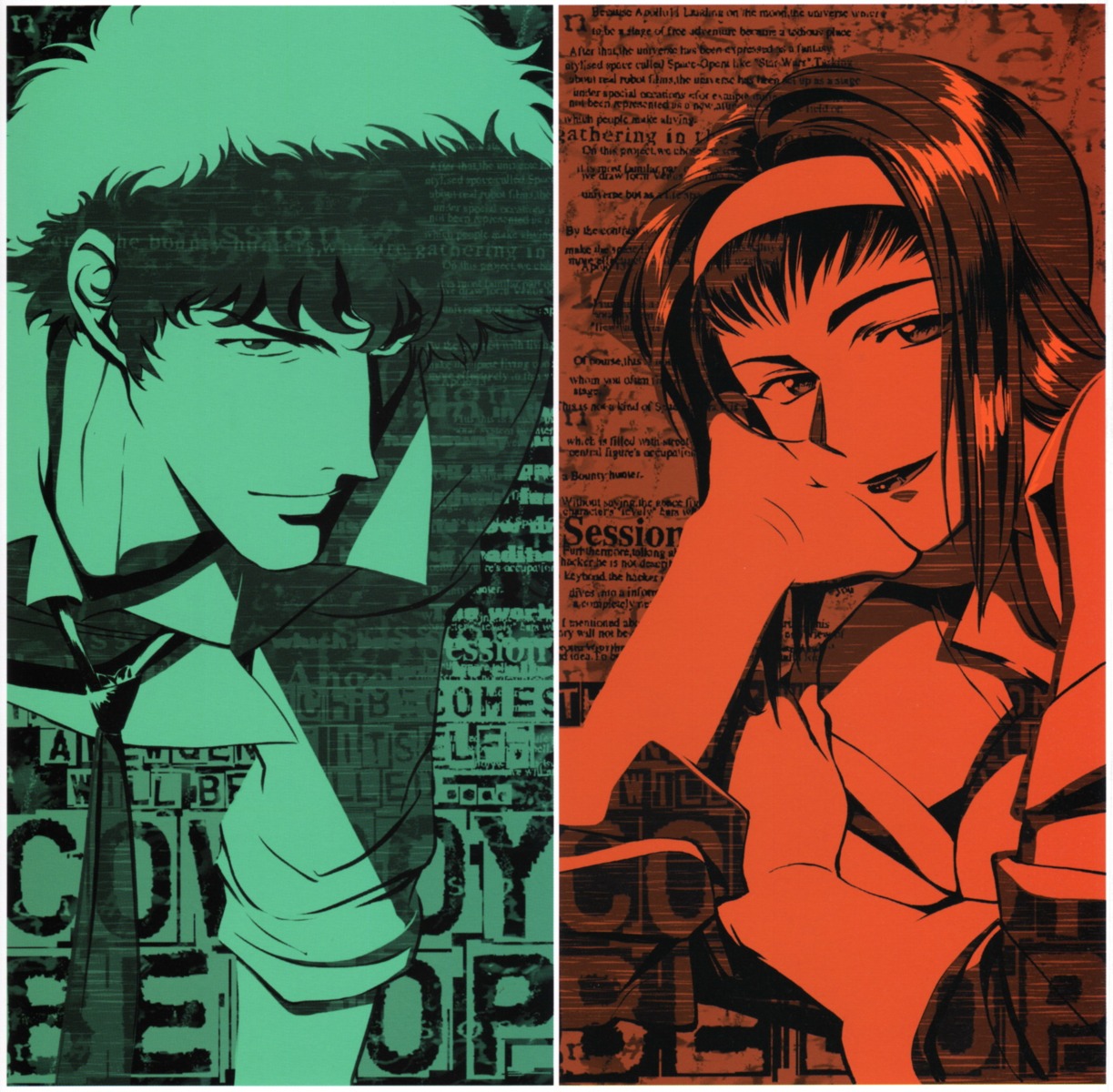 cowboy_bebop, faye_valentine, spike_spiegel