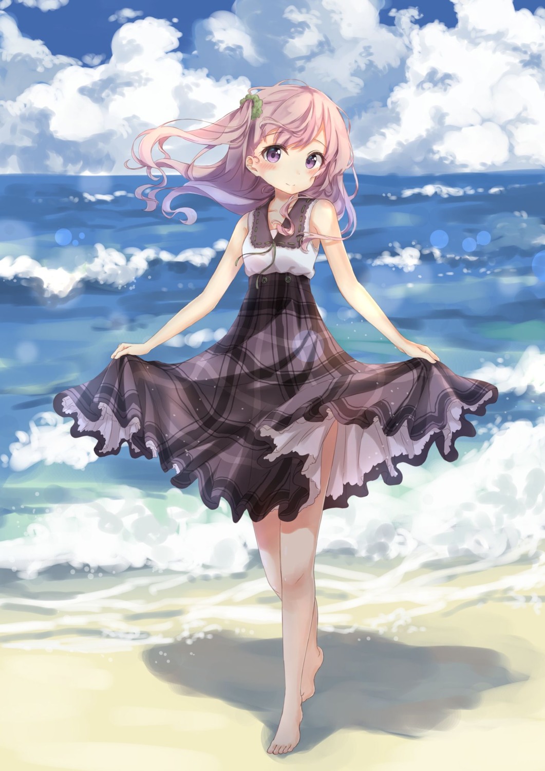 dress, feet, maka_neko, skirt_lift