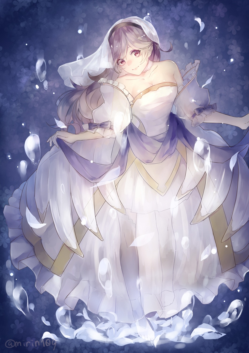 cleavage, dress, fire_emblem, fire_emblem_if, kamui_(fire_emblem), mirin., see_through, wedding_dress