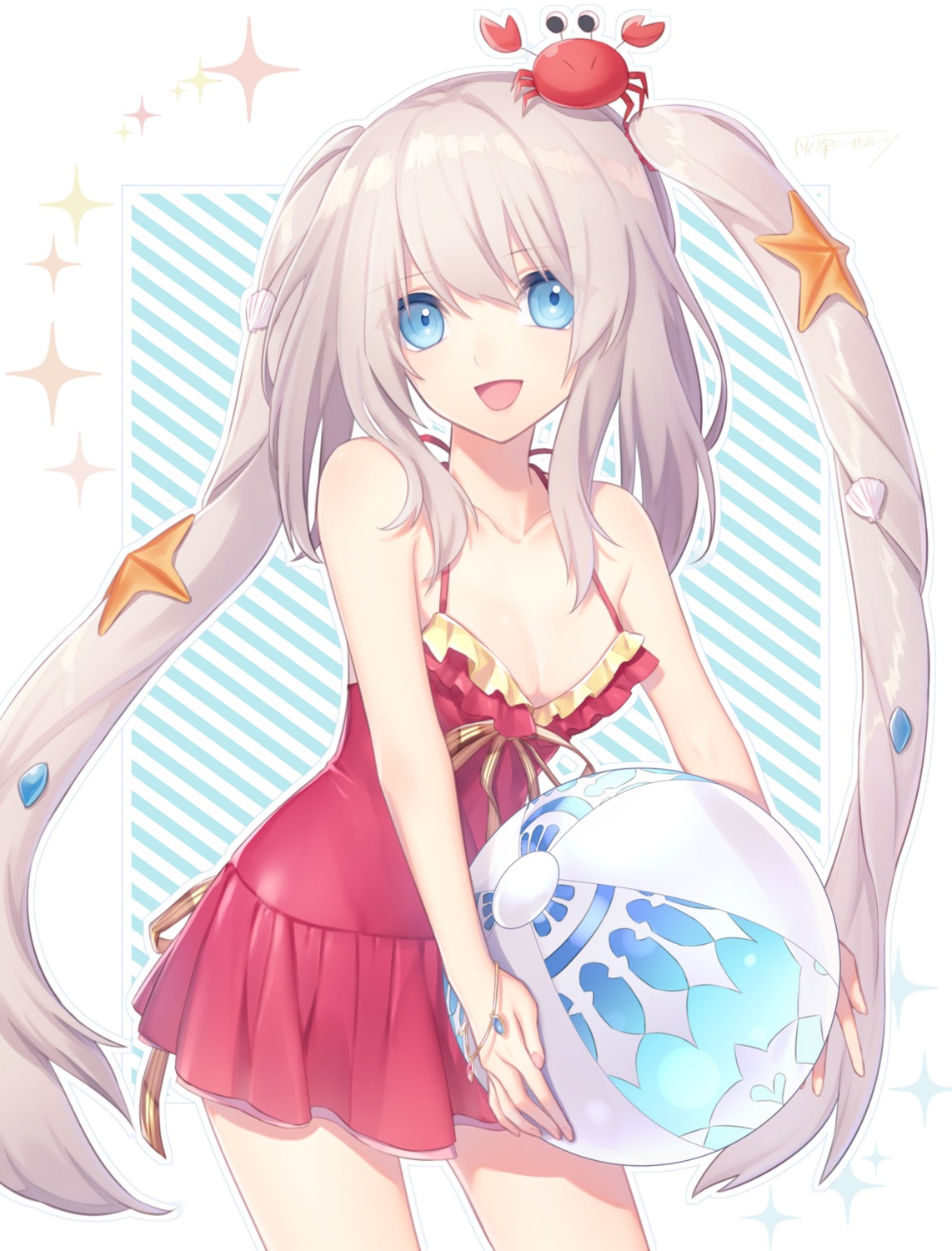 cleavage, fate/grand_order, marie_antoinette_(fate), natsu_tora, swimsuits