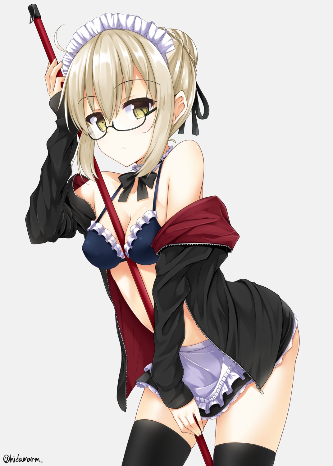 artoria_pendragon_(fate), artoria_pendragon_alter_(fate), bikini_top, cleavage, cosplay, fate/grand_order, heroine_x_alter, hino_(2nd_life)