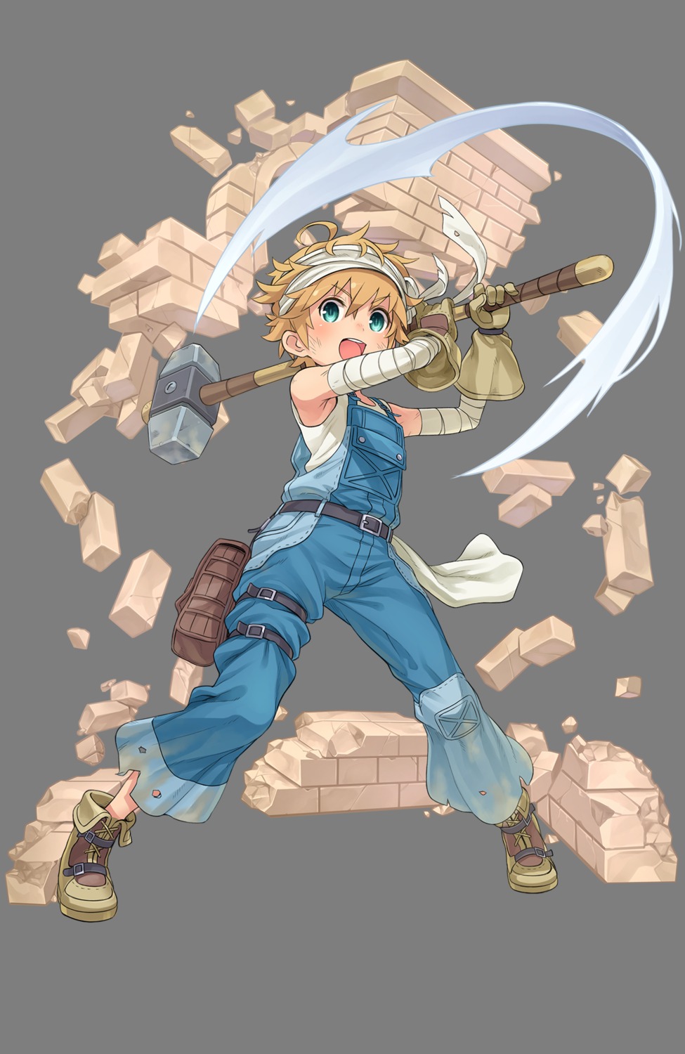 bandages, jan_stanton, overalls, princess_principal, tagme, torn_clothes, transparent_png, weapon