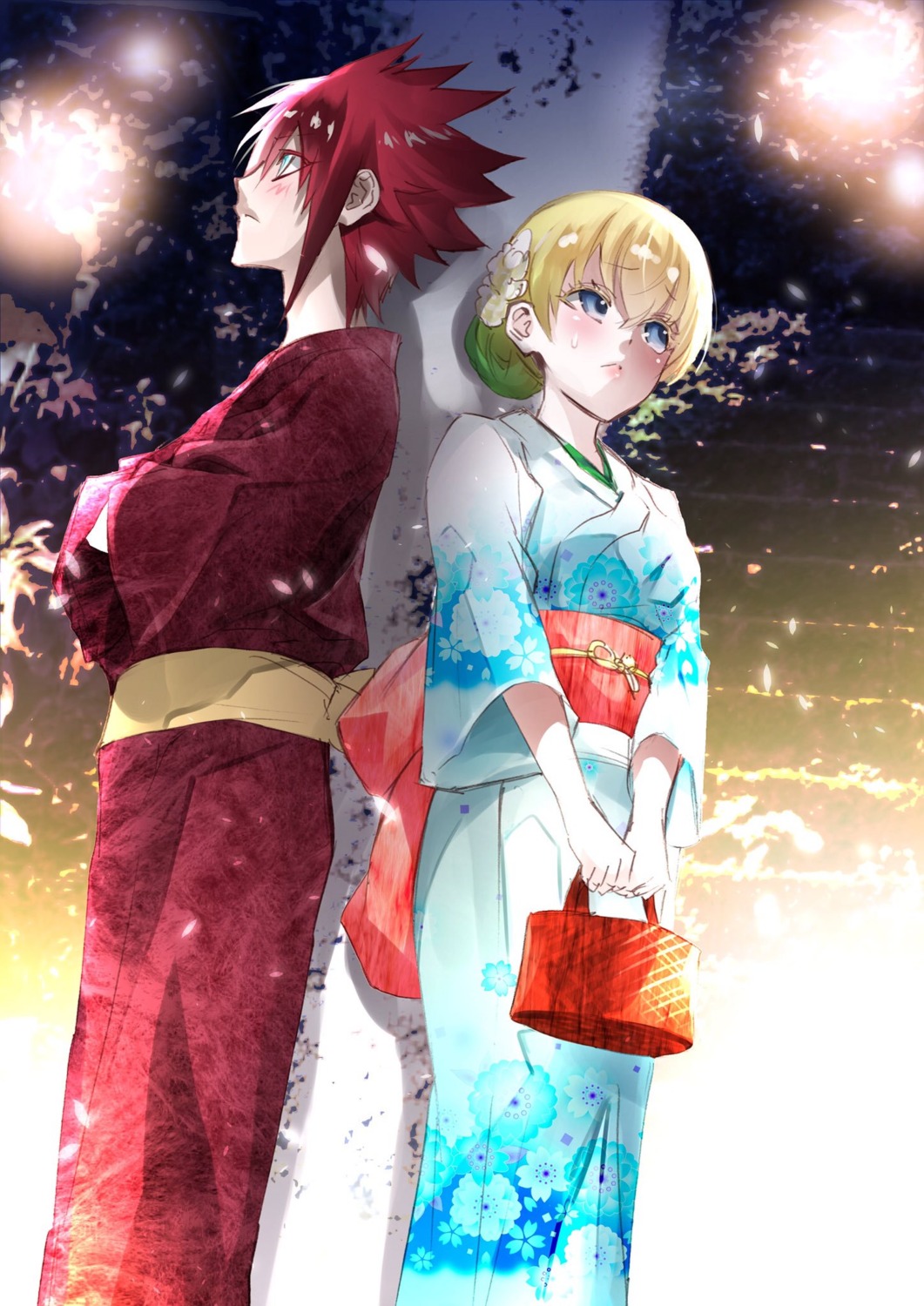 ikaruga_shimon, otomi_mayura, sousei_no_onmyouji, sukeno_yoshiaki, yukata