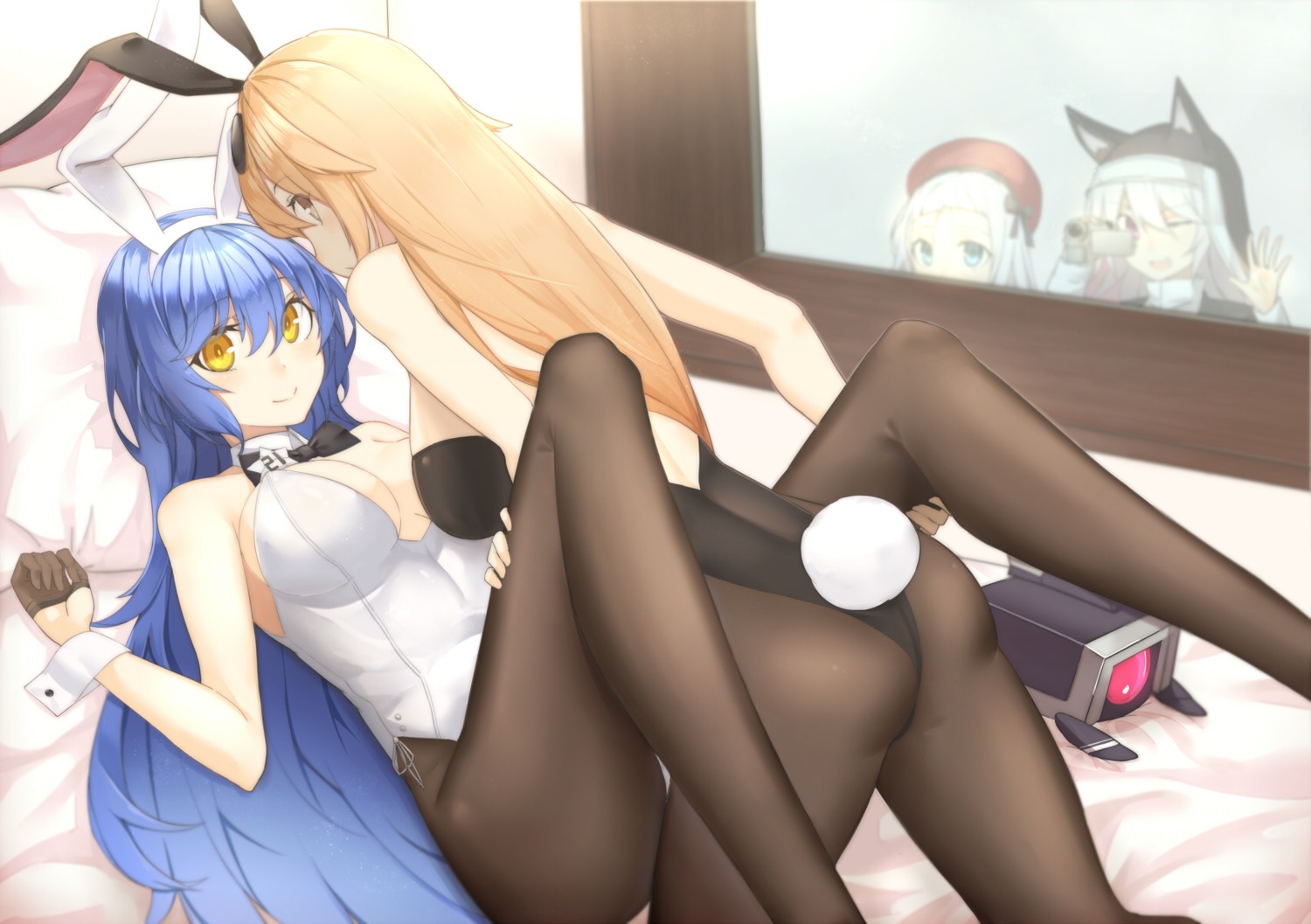 animal_ears, ass, bunny_ears, bunny_girl, cleavage, dinergate_(girls_frontline), girls_frontline, mag_(mag42)