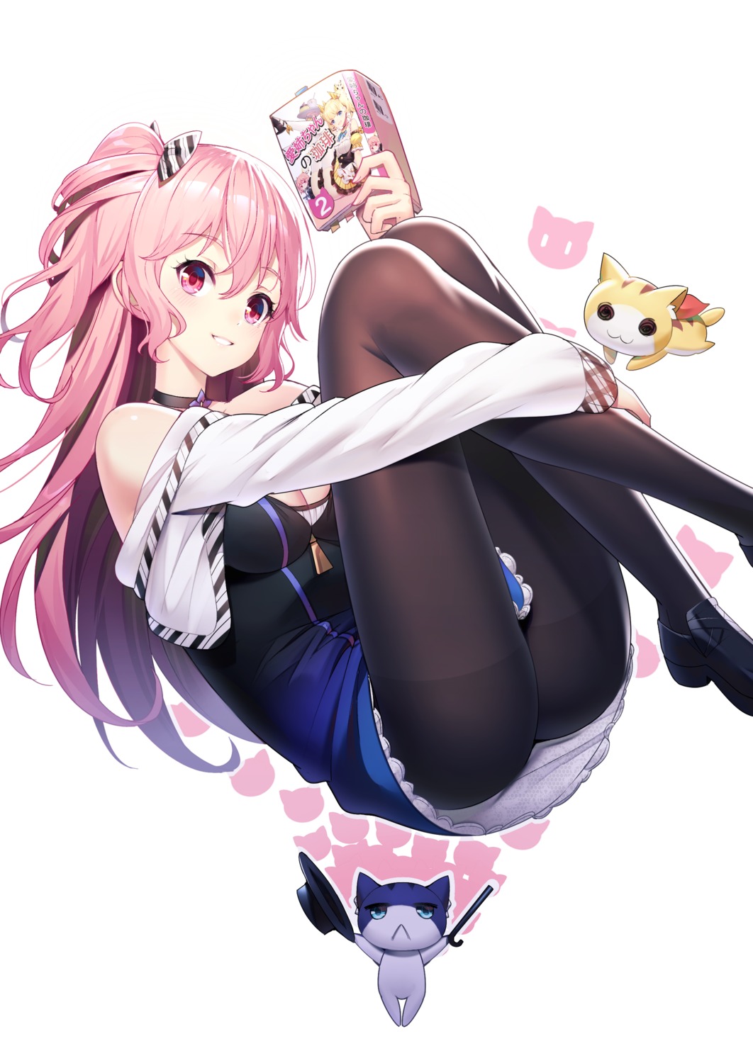 cleavage, dress, heels, neko, pantyhose, ririko_(zhuoyandesailaer)