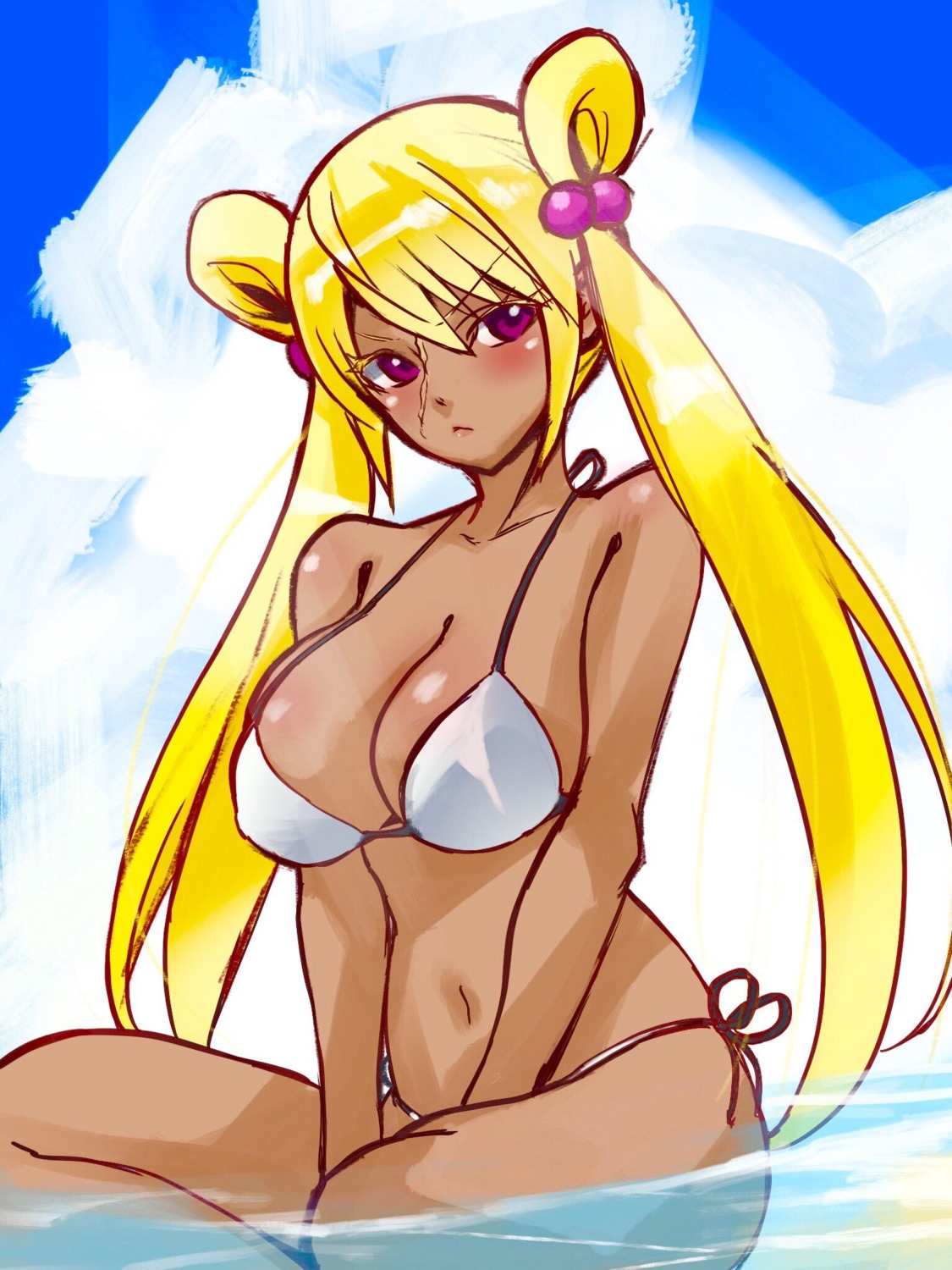 bikini, cleavage, ioroi_shizuru, sousei_no_onmyouji, sukeno_yoshiaki, swimsuits, wet