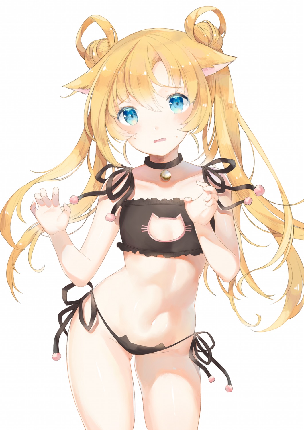 abukuma_(kancolle), animal_ears, bra, kantai_collection, lingerie, mao_ge, pantsu, string_panties