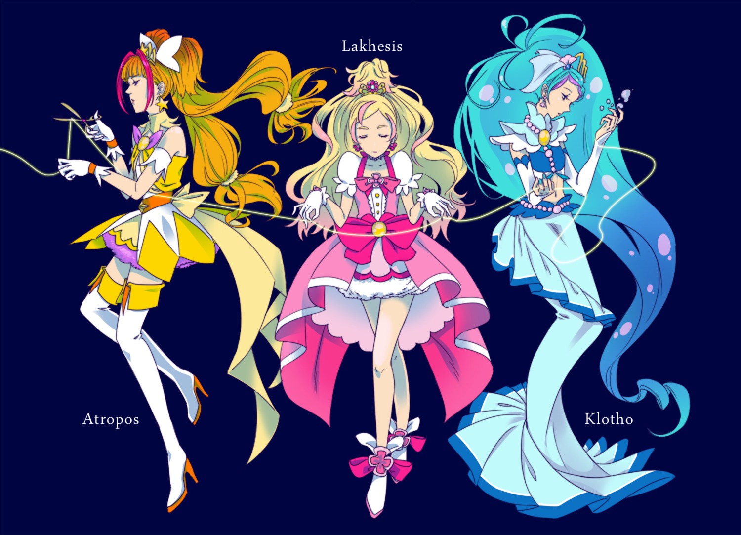 amanogawa_kirara, dress, go!_princess_precure, haruno_haruka, heels, kaidou_minami, precure, takahara_hiroha