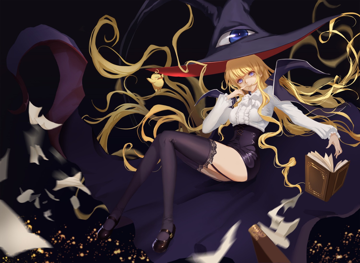 ken-chan, lilith, stockings, taichi_(yirkorn), thighhighs, witch, yami_to_boushi_to_hon_no_tabibito