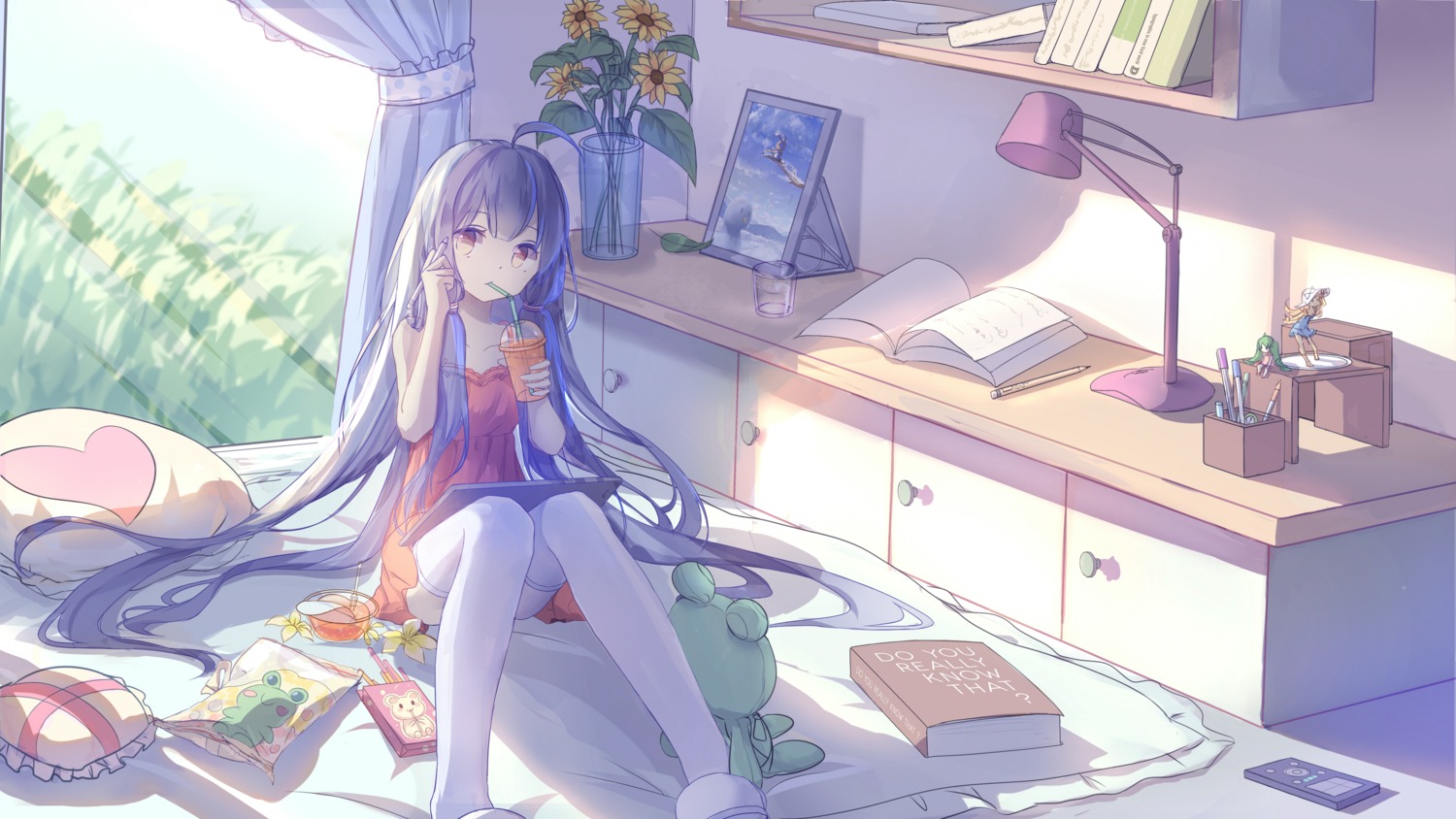 dress, stardust_(vocaloid), thighhighs, vocaloid, yue_yue