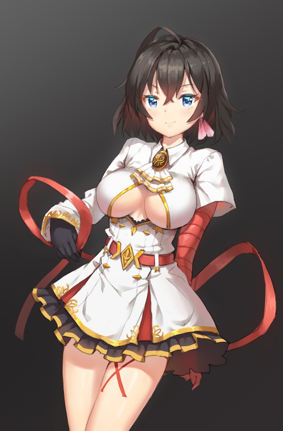 aliter, bandages, cleavage, no_bra, shironeko_project