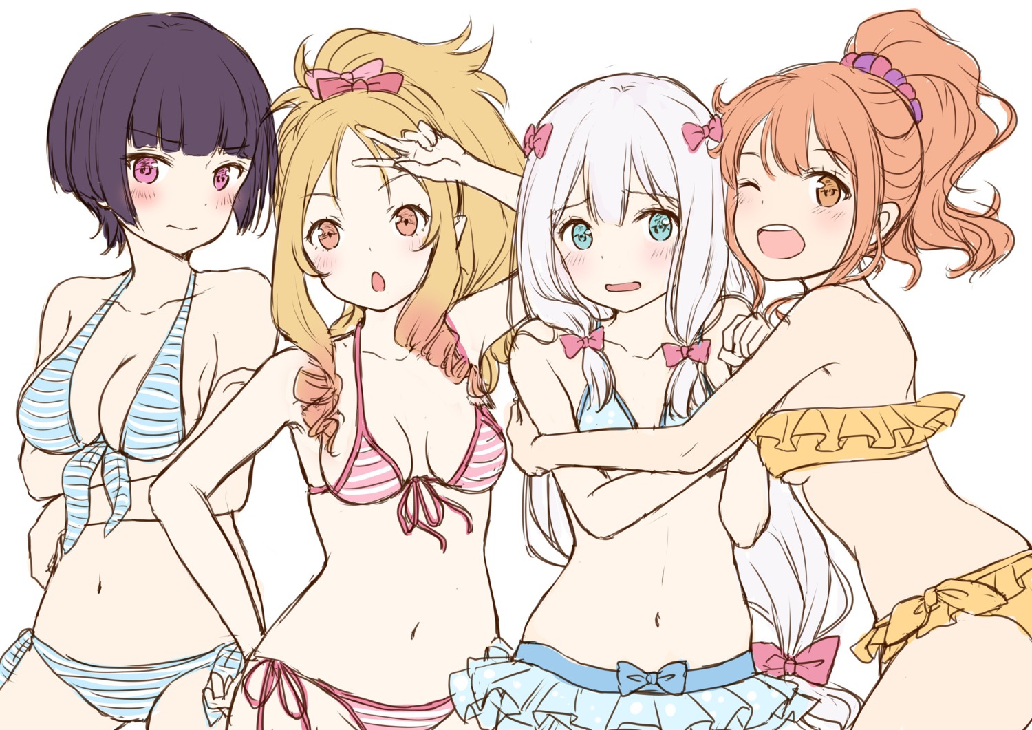 bikini, cleavage, eromanga-sensei, izumi_sagiri, senju_muramasa, sketch, swimsuits, underboob