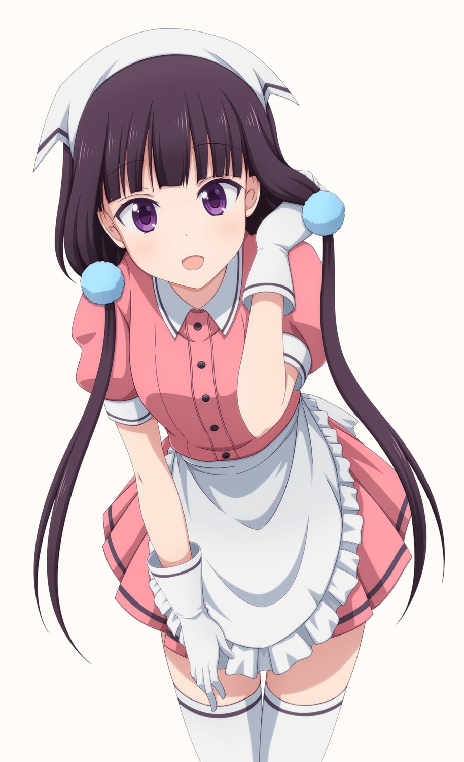 blend_s, jpeg_artifacts, sakuranomiya_maika, shira-nyoro, thighhighs, waitress