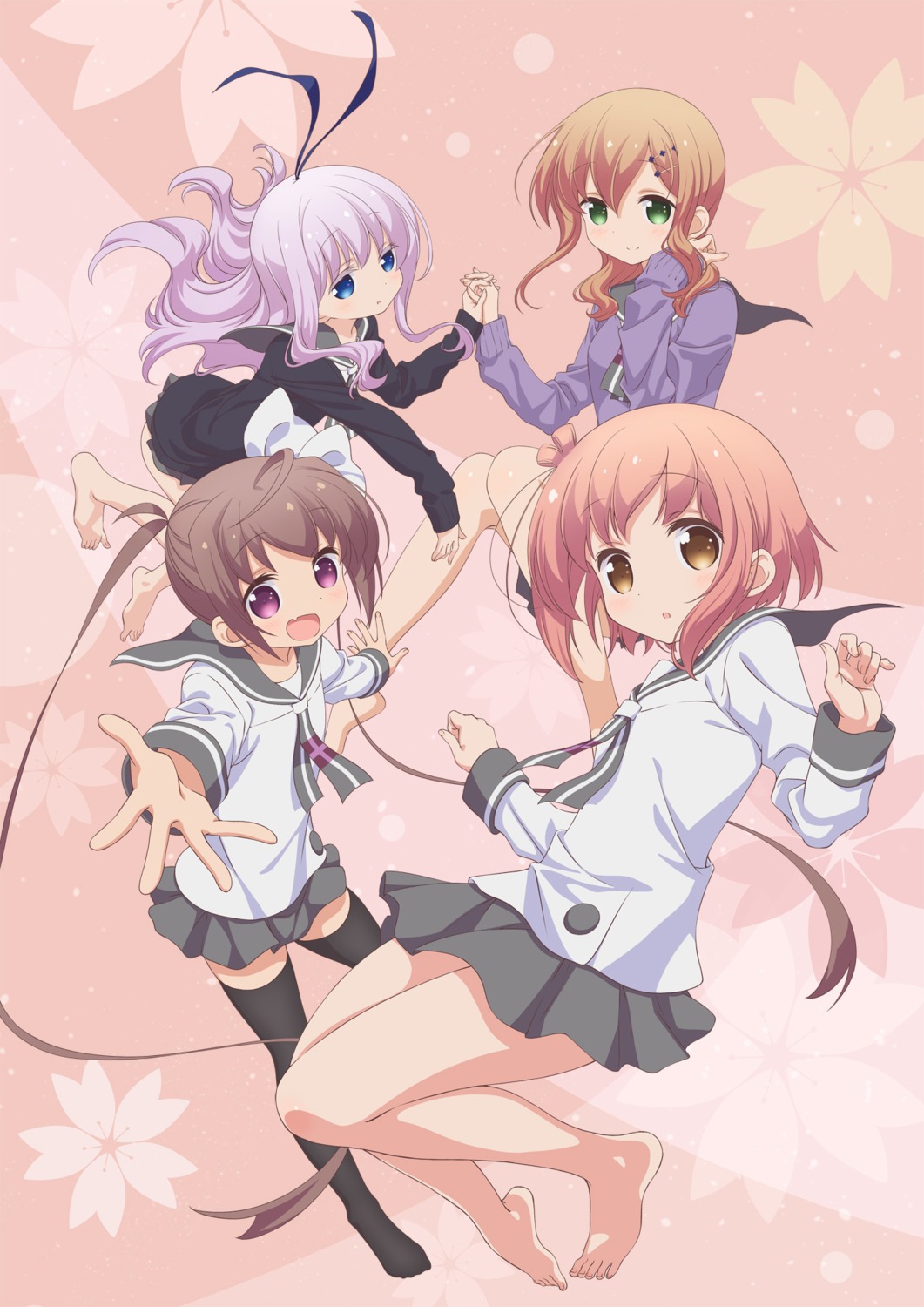anno_masato, feet, ichinose_hana, momochi_tamate, seifuku, sengoku_kamuri, slow_start, sweater