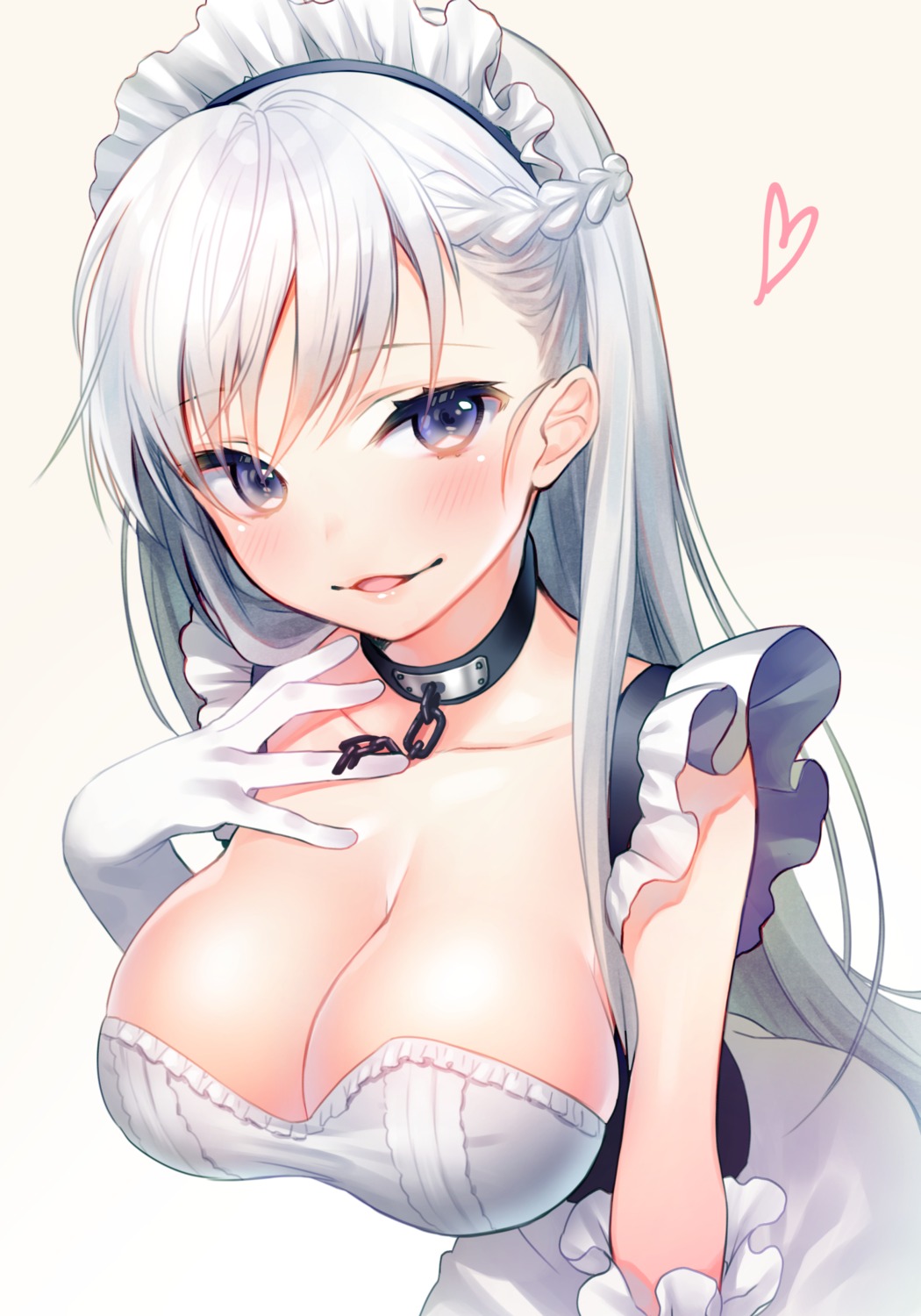 azur_lane, belfast_(azur_lane), cleavage, maid, shirakosei