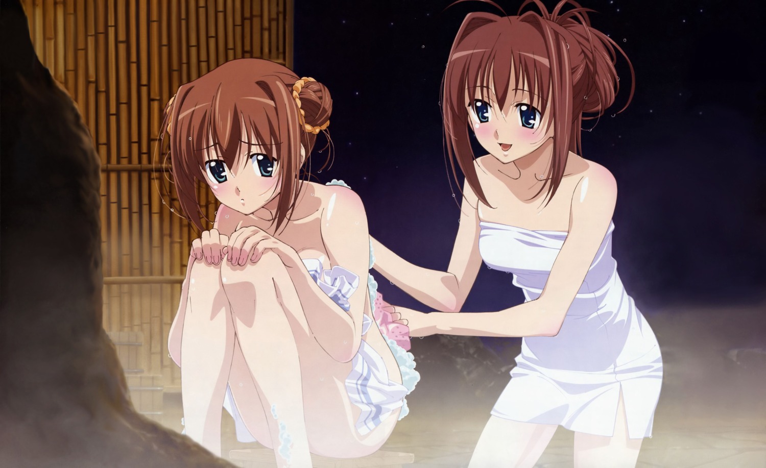 asakura_otome, asakura_yume, bathing, da_capo, da_capo_(series), da_capo_ii, onsen, sugiyama_ryouzou, towel, wet