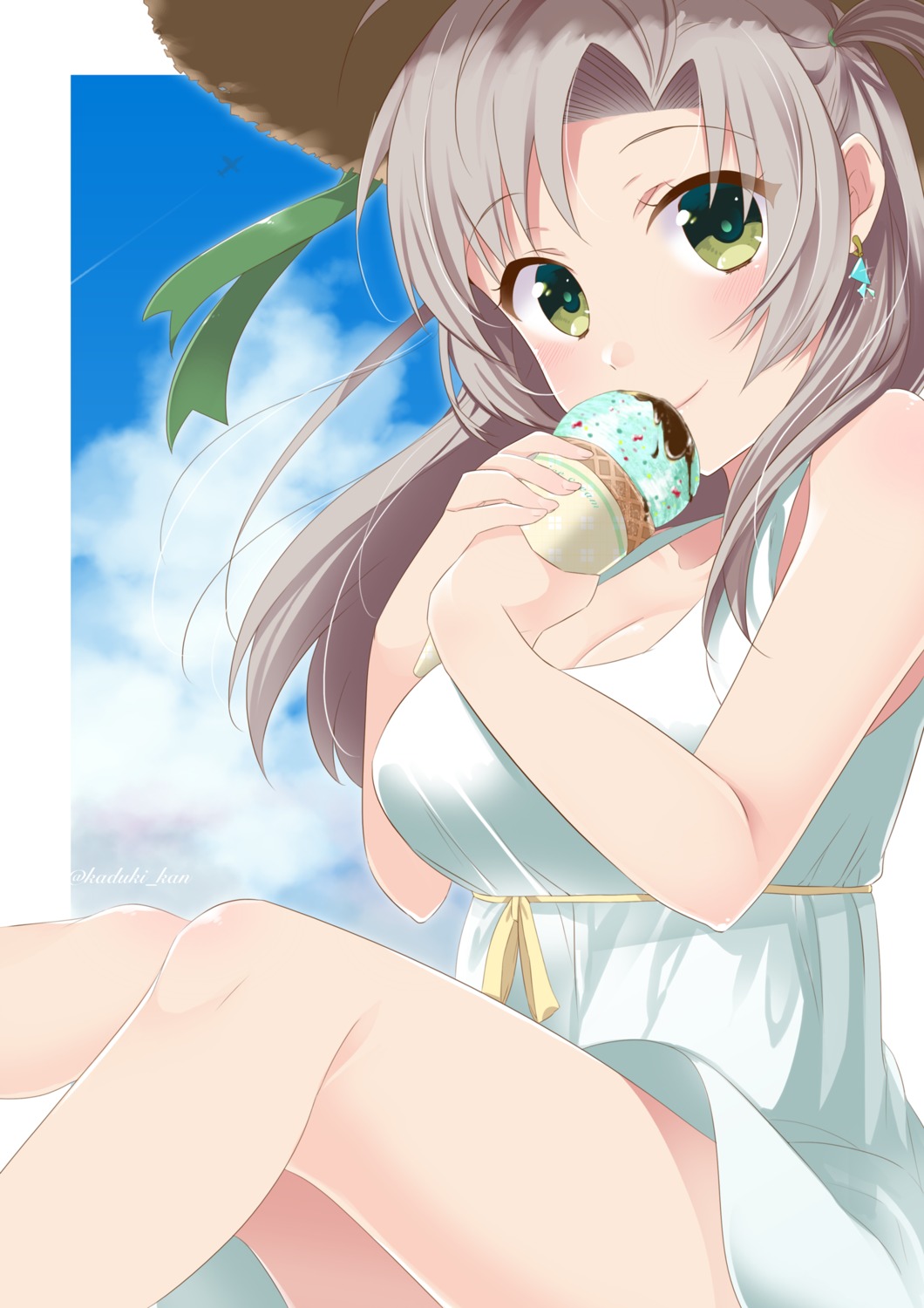 cleavage, dress, kadzuki_kan, kantai_collection, kinugasa_(kancolle), summer_dress