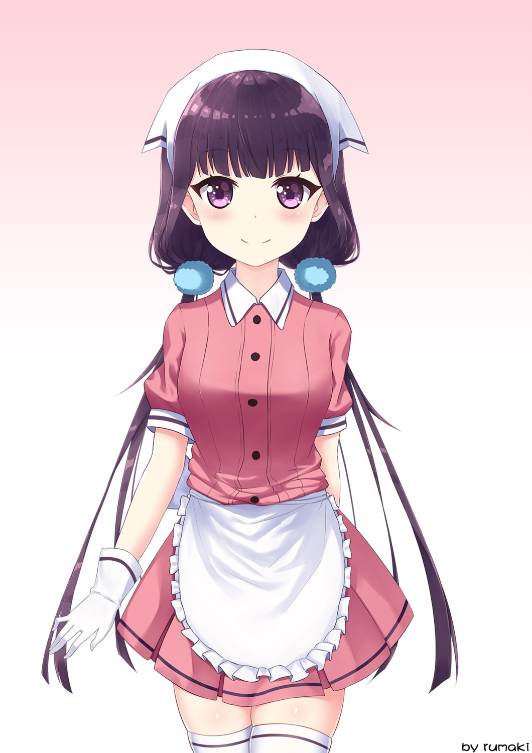 blend_s, rumaki, sakuranomiya_maika, thighhighs, waitress