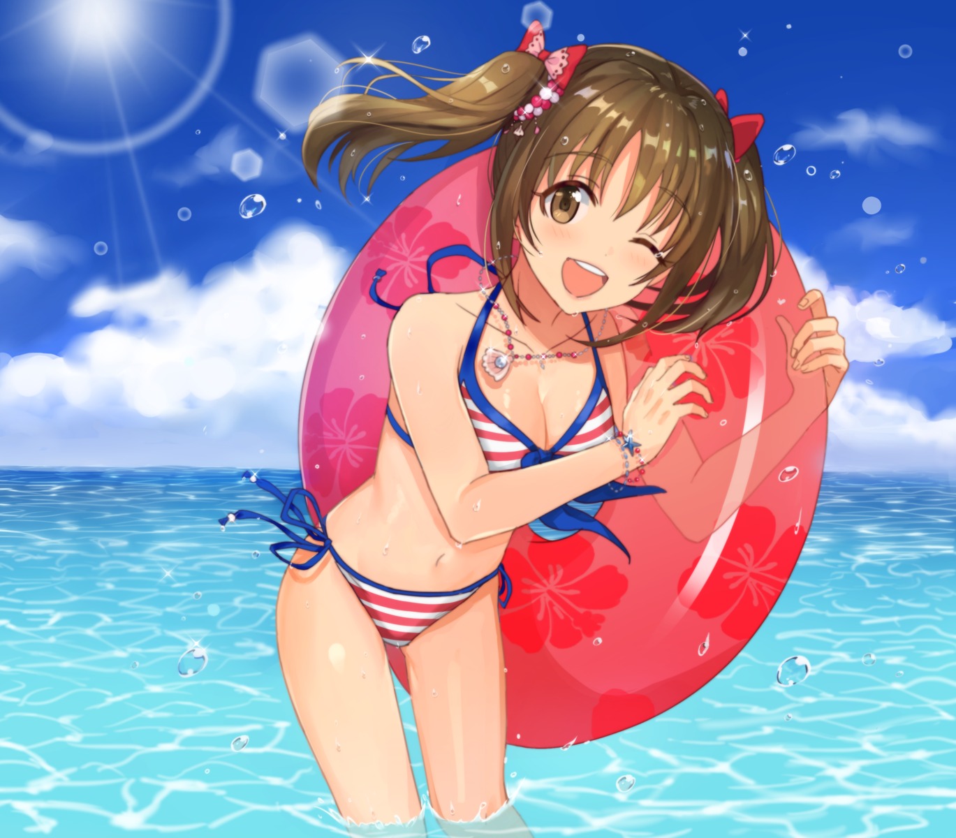amewarashi-1, bikini, cleavage, imai_kana, swimsuits, the_idolm@ster, the_idolm@ster_cinderella_girls, the_idolm@ster_cinderella_girls_starlight_stage, wet