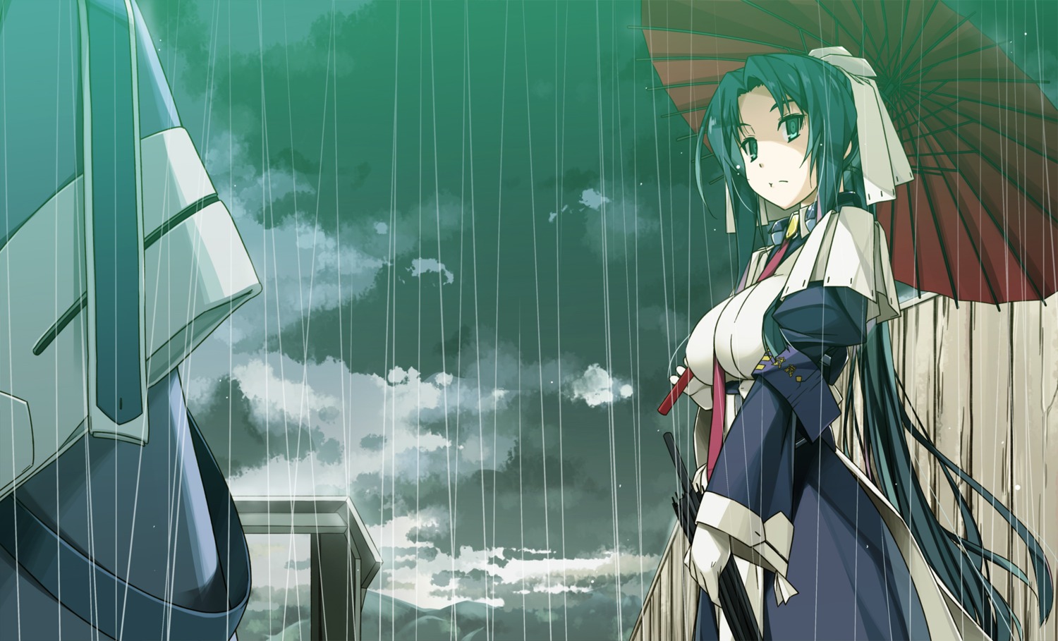 kyoukai_senjou_no_horizon, musashi_(horizon), shikei, umbrella