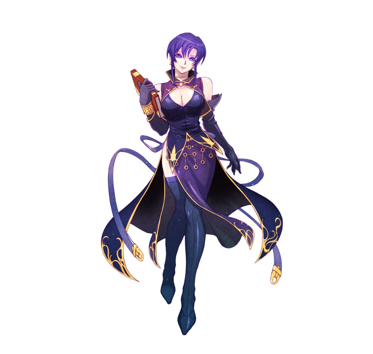 cleavage, dress, fire_emblem, fire_emblem:_rekka_no_ken, fire_emblem_heroes, kotobuki_tsukasa, nintendo, thighhighs, ursula_(fire_emblem)