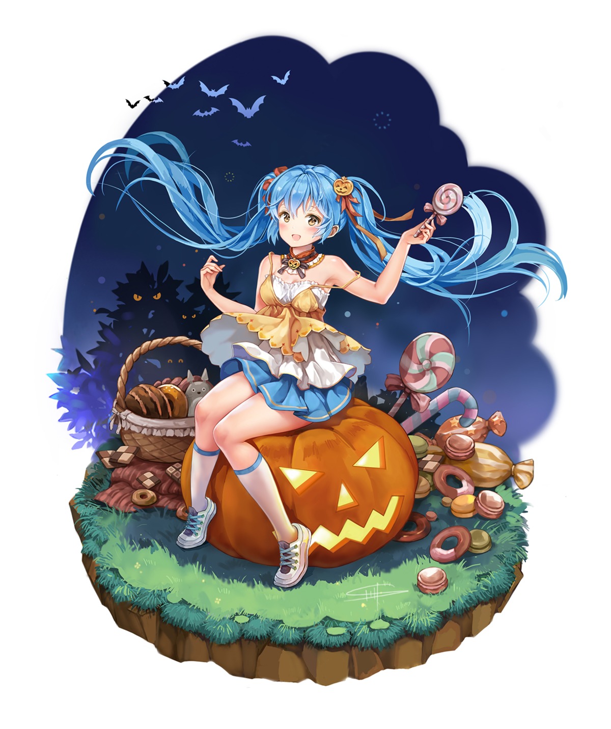 halloween, hatsune_miku, mwwhxl, vocaloid