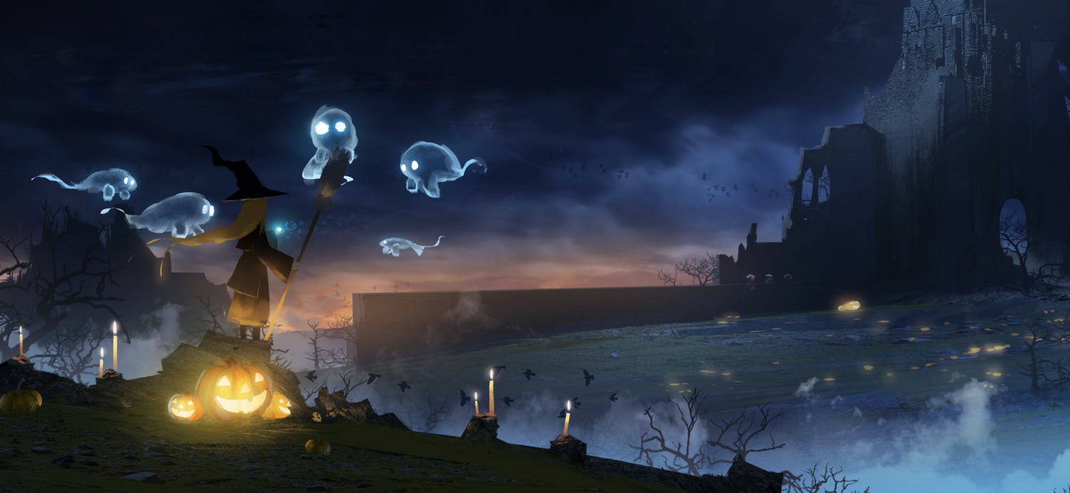 asteroid_ill, halloween, landscape, witch