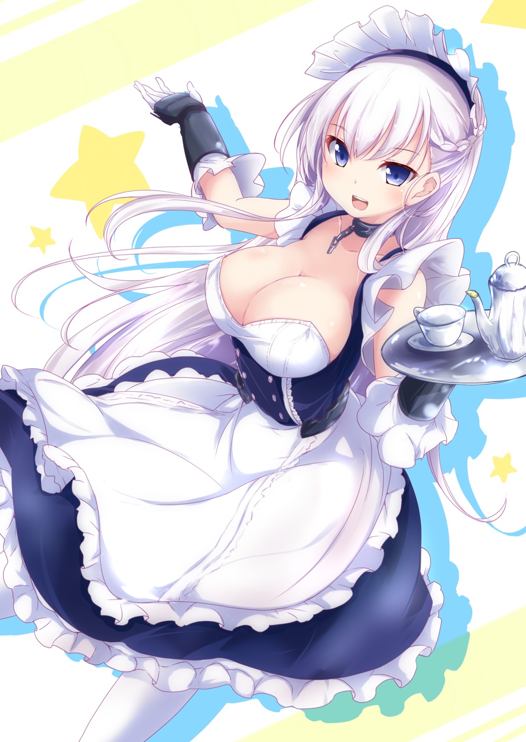 azur_lane, belfast_(azur_lane), cleavage, maid, nanaume_(shichimi_tougarashi)