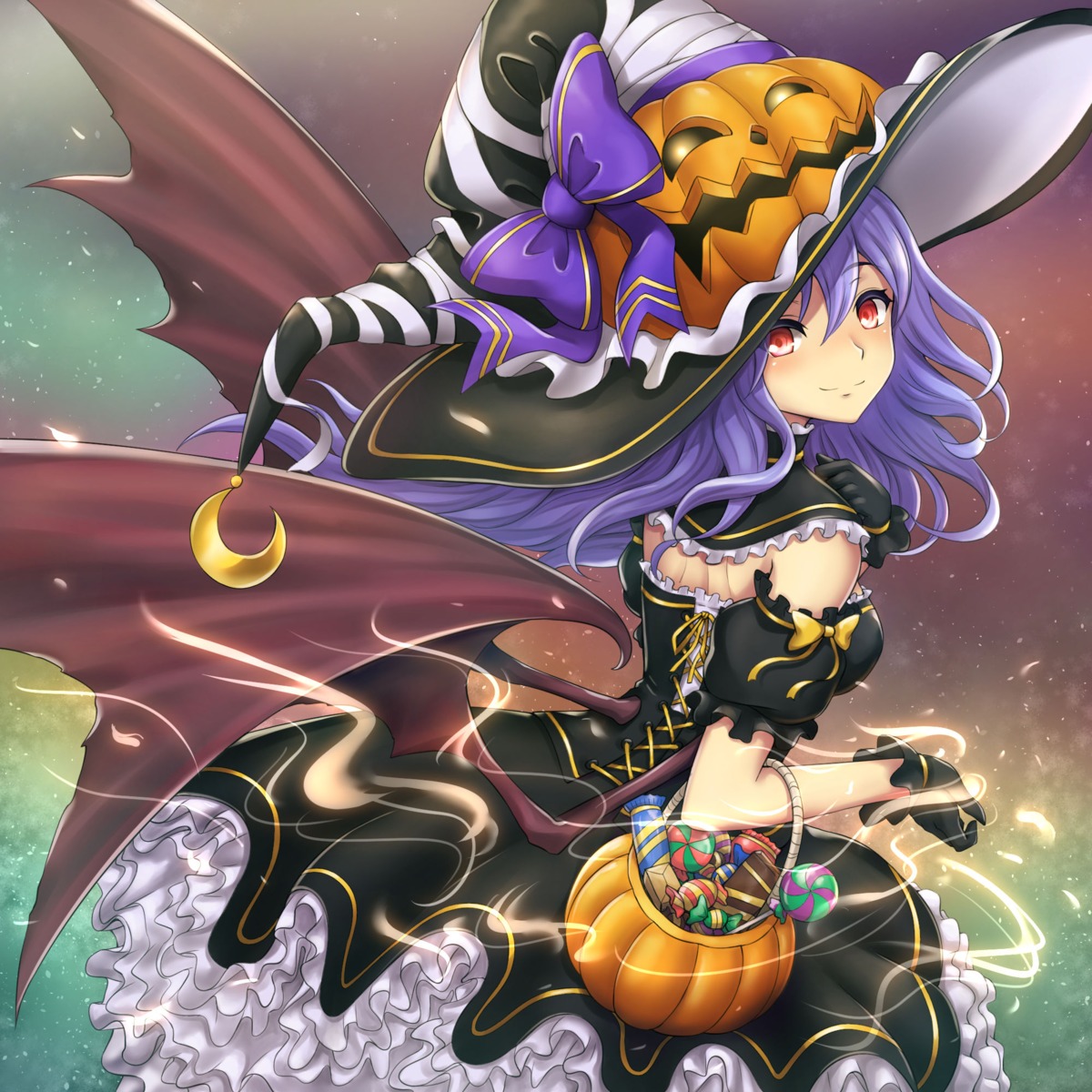 dress, halloween, wings, witch, yuki7128