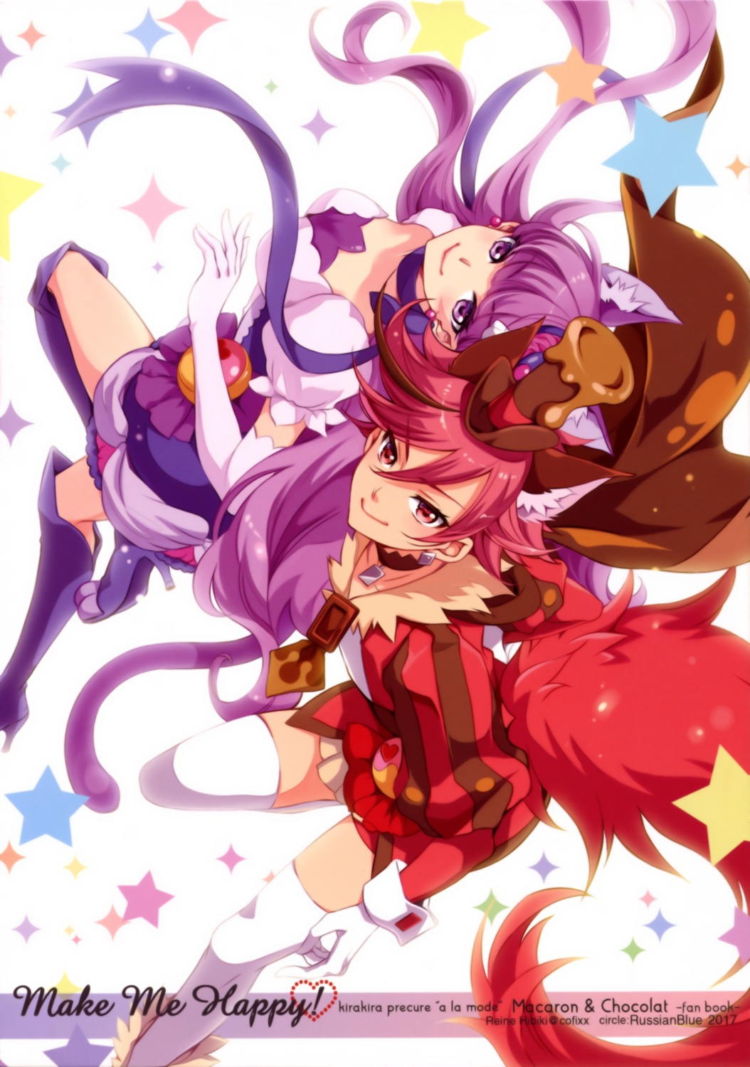 animal_ears, heels, hibiki_reine, kenjou_akira, kirakira_precure_a_la_mode, kotozume_yukari, nekomimi, precure, tail, thighhighs