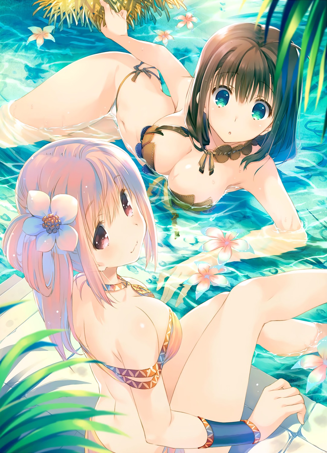 bikini, cleavage, conet_santnore, melvy_de_florencia, mitsumi_misato, swimsuits, to_heart_2_dungeon_travelers_2, wet