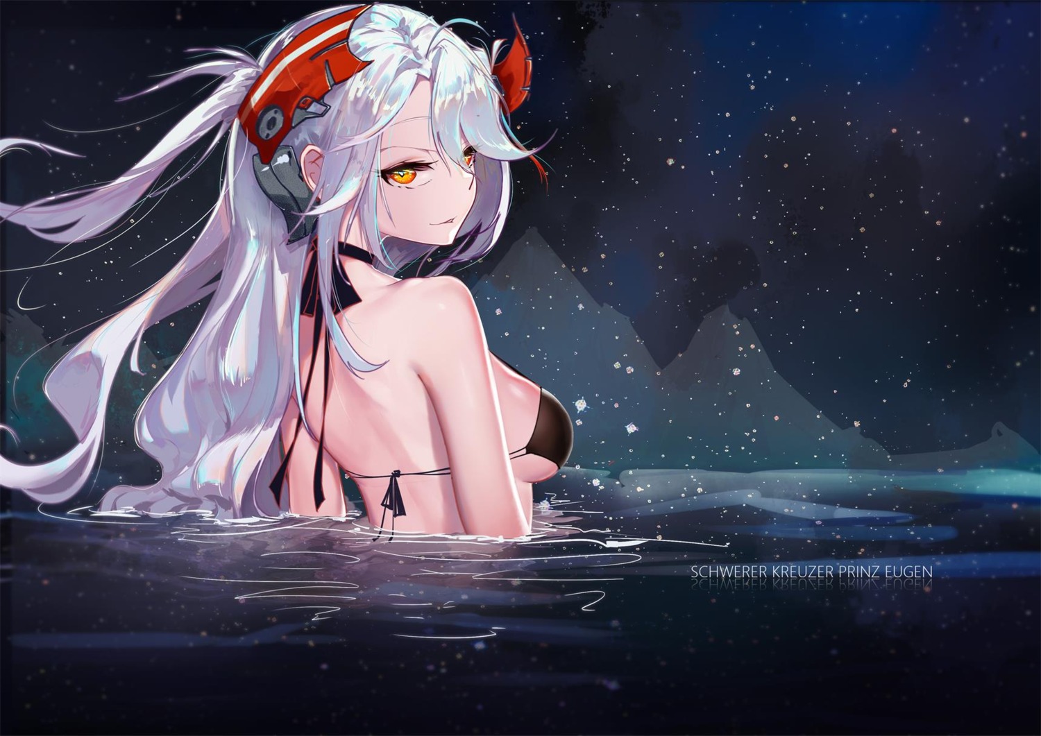 azur_lane, bikini_top, prinz_eugen_(azur_lane), swimsuits, underboob, wet, ya_yan