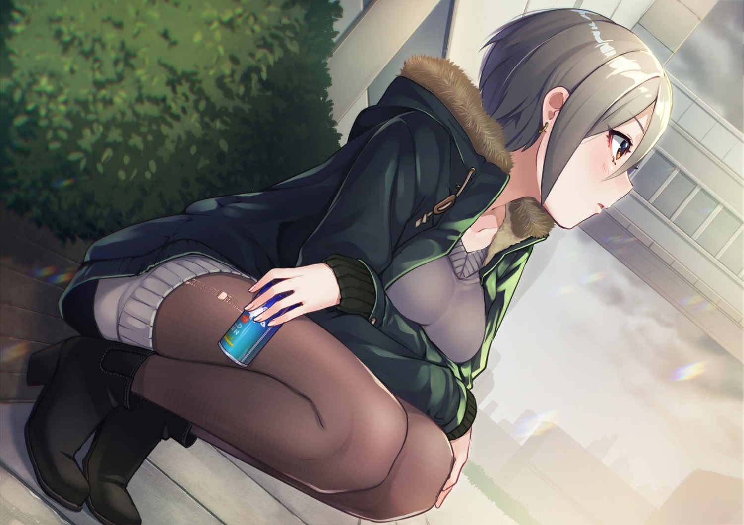 bbbannooo, breast_hold, heels, pantyhose, shiomi_shuuko, the_idolm@ster, the_idolm@ster_cinderella_girls, torn_clothes