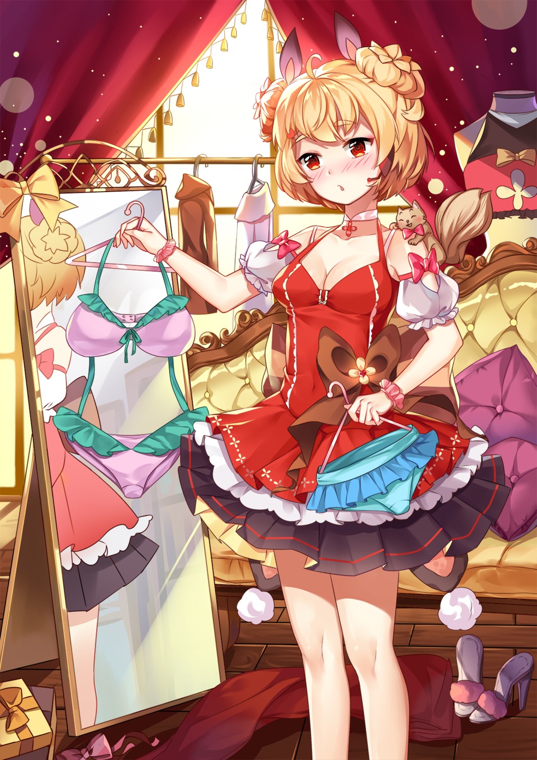 animal_ears, cleavage, dress, xingxiang_senlin