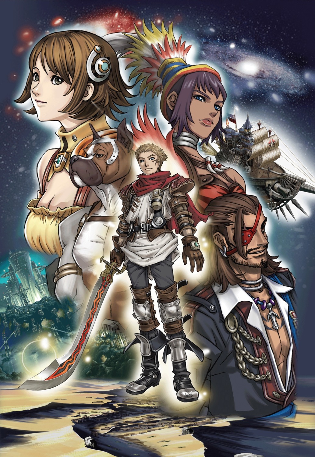 armor, cleavage, dorgenark, eyepatch, jaster_rogue, kisala, lilika_rhyza, mecha